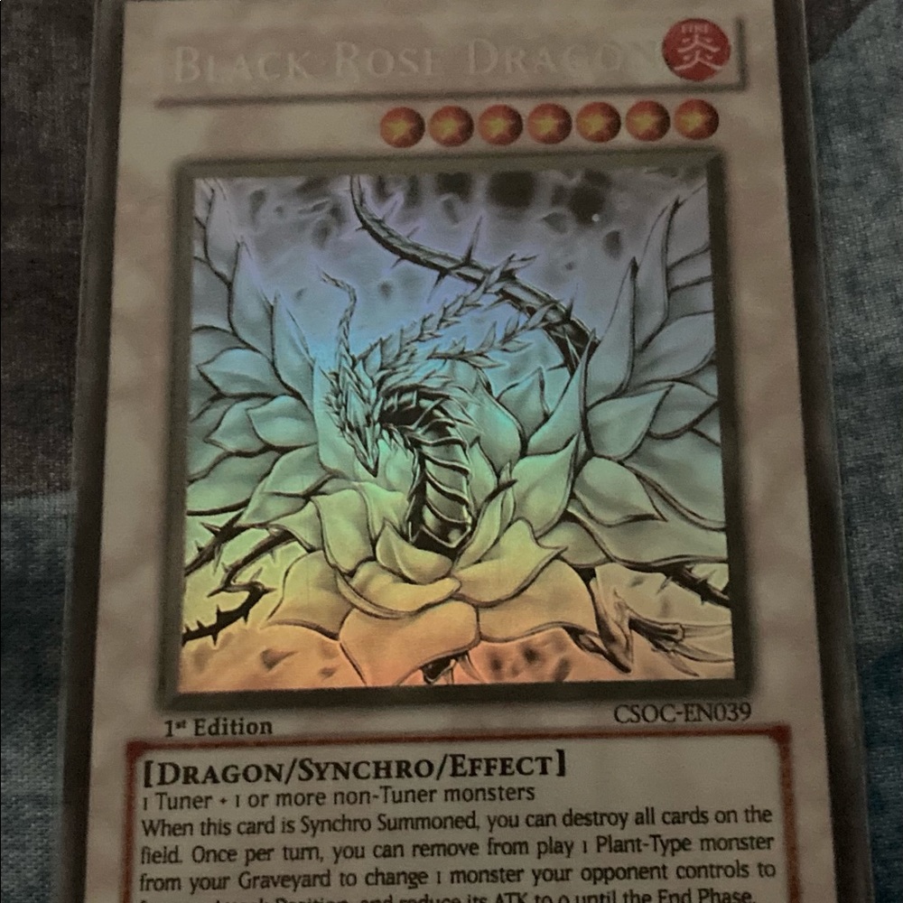 Yu-Gi-Oh! Ghost Rare Black Rose Dragon 1st Ed CSOC-EN039 Near Mint Condition